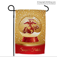 Garden Flag: Snow Globe with Eagle, Globe and Anchor