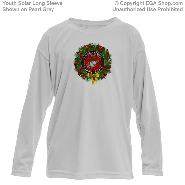 _Youth Solar Long Sleeve Shirt: USMC Seal Wreath
