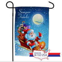 Garden Flag: Santa w/ Gifts & EGA