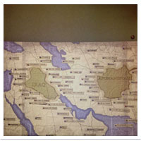 Paper, Map on Olive Drab (12x12)