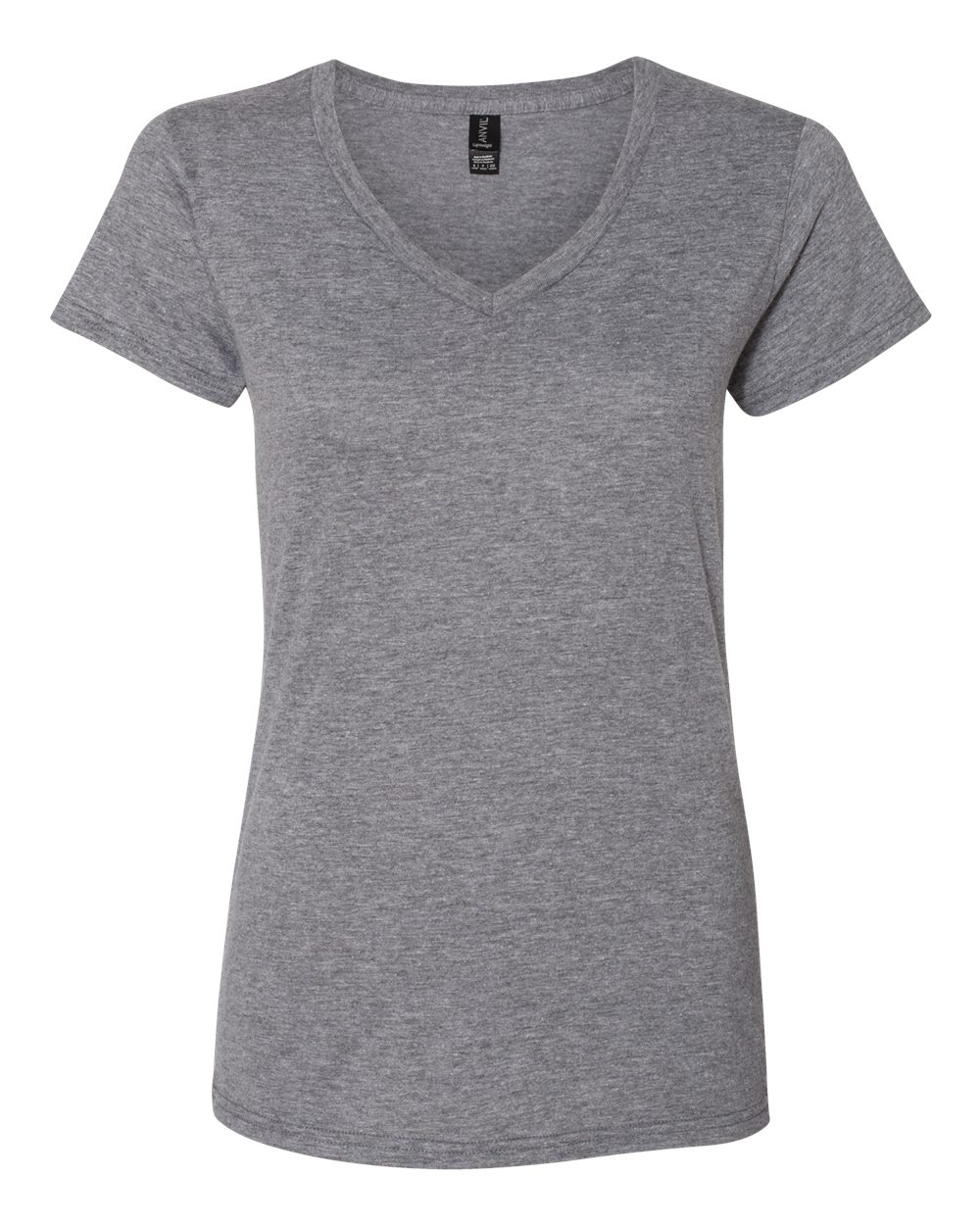 V-neck T-shirt (Anvil), Heather Grey, Ladies, Large