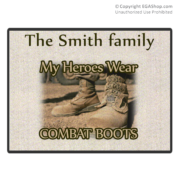 Doormat: My Heroes Wear Combat Boots