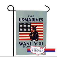 WWII Poster, The Marines Want You: Garden Flag