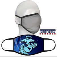 Face Covering: EGA on Blue Background