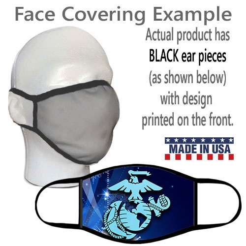Face Covering: EGA on Blue Background
