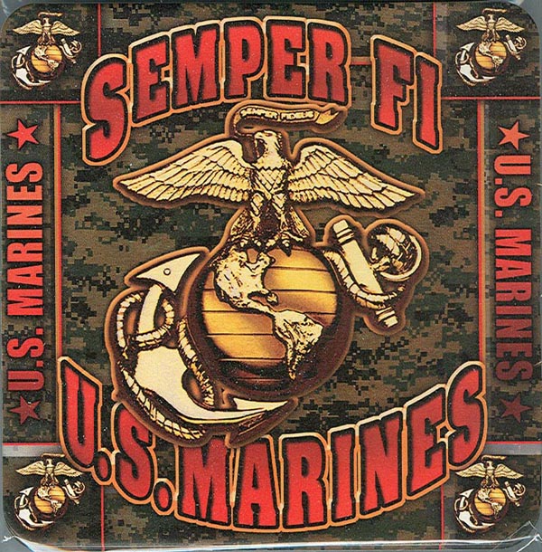 Paperboard Coaster Set: Semper Fi Marines (#26)