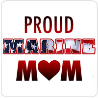 Proud Marine Mom - Heart