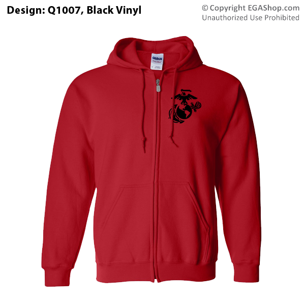 _Full-Zip Hoodie (Red Only): You Choose Design