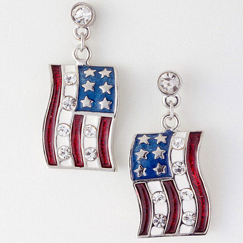 Earrings: American Flag