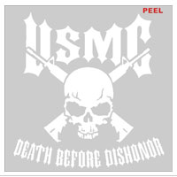 Decal, White Vinyl, Death Before Dishonor