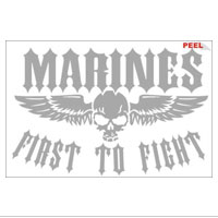 Decal, White Vinyl, First to Fight