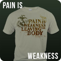 Pain is weakness leaving the body marine corps t-shirt