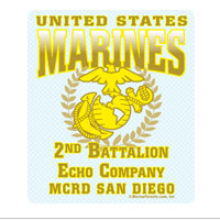 Sticker (Set of 4): 2nd Btn San Diego (Choose E, F, G, H Company)