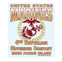 Sticker (Set of 4): 4th Btn Parris Island (Choose N, O, P Company)